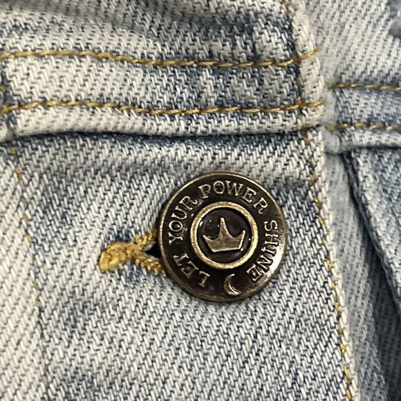 Disney Parks Denim Jacket Women’s XL Tangled Rapunzel Let Your Power Shine Blue - Picture 7 of 13